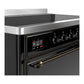 ILVE Majestic III 48-Inch Induction Range with 6 Induction Elements, 5.02 cu. ft. Oven, Glossy Black with Burnished Trim, Solid Door, UMIB48QNR3BKB