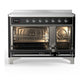 ILVE Majestic III 48-Inch Induction Range with 6 Induction Elements, 5.02 cu. ft. Oven, Glossy Black with Chrome Trim, Solid Door, UMIB48QNR3BKC
