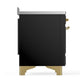ILVE Majestic III 48-Inch Induction Range with 6 Induction Elements, 5.02 cu. ft. Oven, Glossy Black with Brass Trim, Solid Door, UMIB48QNR3BKG