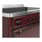ILVE Majestic III 48-Inch Induction Range with 6 Induction Elements, 5.02 cu. ft. Oven, Burgundy with Burnished Trim, Solid Door, UMIB48QNR3BUB