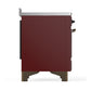 ILVE Majestic III 48-Inch Induction Range with 6 Induction Elements, 5.02 cu. ft. Oven, Burgundy with Burnished Trim, Solid Door, UMIB48QNR3BUB