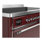 ILVE Majestic III 48-Inch Induction Range with 6 Induction Elements, 5.02 cu. ft. Oven, Burgundy with Chrome Trim, Solid Door, UMIB48QNR3BUC