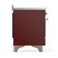 ILVE Majestic III 48-Inch Induction Range with 6 Induction Elements, 5.02 cu. ft. Oven, Burgundy with Chrome Trim, Solid Door, UMIB48QNR3BUC