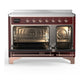 ILVE Majestic III 48-Inch Induction Range with 6 Induction Elements, 5.02 cu. ft. Oven, Burgundy with Copper Trim, Solid Door, UMIB48QNR3BUP