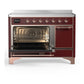 ILVE Majestic III 48-Inch Induction Range with 6 Induction Elements, 5.02 cu. ft. Oven, Burgundy with Copper Trim, Solid Door, UMIB48QNR3BUP