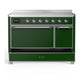 ILVE Majestic III 48-Inch Induction Range with 6 Induction Elements, 5.02 cu. ft. Oven, Emerald Green with Chrome Trim, Solid Door, UMIB48QNR3EGC