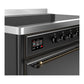 ILVE Majestic III 48-Inch Induction Range with 6 Induction Elements, 5.02 cu. ft. Oven, Matte Graphite with Burnished Trim, Solid Door, UMIB48QNR3MGB