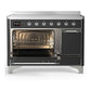 ILVE Majestic III 48-Inch Induction Range with 6 Induction Elements, 5.02 cu. ft. Oven, Matte Graphite with Chrome Trim, Solid Door, UMIB48QNR3MGC