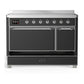 ILVE Majestic III 48-Inch Induction Range with 6 Induction Elements, 5.02 cu. ft. Oven, Matte Graphite with Chrome Trim, Solid Door, UMIB48QNR3MGC