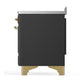 ILVE Majestic III 48-Inch Induction Range with 6 Induction Elements, 5.02 cu. ft. Oven, Matte Graphite with Brass Trim, Solid Door, UMIB48QNR3MGG
