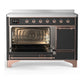 ILVE Majestic III 48-Inch Induction Range with 6 Induction Elements, 5.02 cu. ft. Oven, Matte Graphite with Copper Trim, Solid Door, UMIB48QNR3MGP