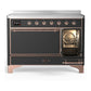 ILVE Majestic III 48-Inch Induction Range with 6 Induction Elements, 5.02 cu. ft. Oven, Matte Graphite with Copper Trim, Solid Door, UMIB48QNR3MGP