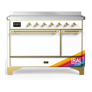 ILVE Majestic III 48-Inch Induction Range with 6 Induction Elements, 5.02 cu. ft. Oven, RAL with Brass Trim, Solid Door, UMIB48QNR3RAG