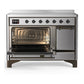 ILVE Majestic III 48-Inch Induction Range with 6 Induction Elements, 5.02 cu. ft. Oven, Stainless Steel with Burnished Trim, Solid Door, UMIB48QNR3SSB