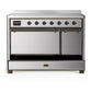 ILVE Majestic III 48-Inch Induction Range with 6 Induction Elements, 5.02 cu. ft. Oven, Stainless Steel with Burnished Trim, Solid Door, UMIB48QNR3SSB