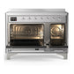 ILVE Majestic III 48-Inch Induction Range with 6 Induction Elements, 5.02 cu. ft. Oven, Stainless Steel with Chrome Trim, Solid Door, UMIB48QNR3SSC