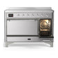 ILVE Majestic III 48-Inch Induction Range with 6 Induction Elements, 5.02 cu. ft. Oven, Stainless Steel with Chrome Trim, Solid Door, UMIB48QNR3SSC