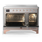 ILVE Majestic III 48-Inch Induction Range with 6 Induction Elements, 5.02 cu. ft. Oven, Stainless Steel with Copper Trim, Solid Door, UMIB48QNR3SSP