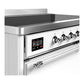 ILVE Majestic III 48-Inch Induction Range with 6 Induction Elements, 5.02 cu. ft. Oven, White with Chrome Trim, Solid Door, UMIB48QNR3WHC