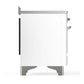 ILVE Majestic III 48-Inch Induction Range with 6 Induction Elements, 5.02 cu. ft. Oven, White with Chrome Trim, Solid Door, UMIB48QNR3WHC