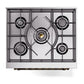 ILVE Nostalgie II 30-Inch Dual Fuel Range with 5 Sealed Burners, 4 cu. ft. Oven, Antique White with Burnished Trim, Liquid Propane, Triple Glass Door, UN30NMPAWBLP