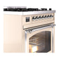 ILVE Nostalgie II 30-Inch Dual Fuel Range with 5 Sealed Burners, 4 cu. ft. Oven, Antique White with Chrome Trim, Liquid Propane, Triple Glass Door, UN30NMPAWCLP