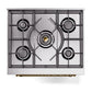 ILVE Nostalgie II 30-Inch Dual Fuel Range with 5 Sealed Burners, 4 cu. ft. Oven, Antique White with Brass Trim, Natural Gas, Triple Glass Door, UN30NMPAWG