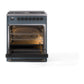 ILVE Nostalgie II 30-Inch Dual Fuel Range with 5 Sealed Burners, 4 cu. ft. Oven, Blue Grey with Burnished Trim, Natural Gas, Triple Glass Door, UN30NMPBGB