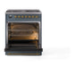 ILVE Nostalgie II 30-Inch Dual Fuel Range with 5 Sealed Burners, 4 cu. ft. Oven, Blue Grey with Brass Trim, Liquid Propane, Triple Glass Door, UN30NMPBGGLP