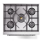ILVE Nostalgie II 30-Inch Dual Fuel Range with 5 Sealed Burners, 4 cu. ft. Oven, RAL with Chrome Trim, Liquid Propane, Triple Glass Door, UN30NMPRACLP