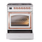 ILVE Nostalgie II 30-Inch Dual Fuel Range with 5 Sealed Burners, 4 cu. ft. Oven, RAL with Copper Trim, Liquid Propane, Triple Glass Door, UN30NMPRAPLP