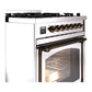 ILVE Nostalgie II 30-Inch Dual Fuel Range with 5 Sealed Burners, 4 cu. ft. Oven, Stainless Steel with Burnished Trim, Liquid Propane, Triple Glass Door, UN30NMPSSBLP