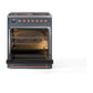 ILVE Nostalgie II 30-Inch Dual Fuel Range with 5 Sealed Burners, 4 cu. ft. Oven, Blue Grey with Copper Trim, Natural Gas, Solid Door, UN30QNMPBGP