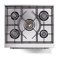 ILVE Nostalgie II 30-Inch Dual Fuel Range with 5 Sealed Burners, 4 cu. ft. Oven, Emerald Green with Chrome Trim, Natural Gas, Solid Door, UN30QNMPEGC