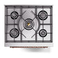 ILVE Nostalgie II 30-Inch Dual Fuel Range with 5 Sealed Burners, 4 cu. ft. Oven, Midnight Blue with Copper Trim, Liquid Propane, Solid Door, UN30QNMPMBPLP