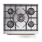 ILVE Nostalgie II 30-Inch Dual Fuel Range with 5 Sealed Burners, 4 cu. ft. Oven, RAL with Brass Trim, Liquid Propane, Solid Door, UN30QNMPRAGLP