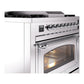 ILVE Nostalgie II 36-Inch Dual Fuel Range with 6 Sealed Burners + Griddle, 3.5 cu. ft. Oven, Stainless Steel with Chrome Trim, Liquid Propane, Triple Glass Door, UN36FNMPSSCLP