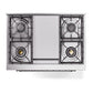 ILVE Nostalgie II 36-Inch Dual Fuel Range with 6 Sealed Burners + Griddle, 3.5 cu. ft. Oven, Antique White with Chrome Trim, Liquid Propane, Solid Door, UN36FQNMPAWCLP