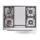 ILVE Nostalgie II 36-Inch Dual Fuel Range with 6 Sealed Burners + Griddle, 3.5 cu. ft. Oven, Glossy Black with Chrome Trim, Natural Gas, Solid Door, UN36FQNMPBKC