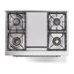 ILVE Nostalgie II 36-Inch Dual Fuel Range with 6 Sealed Burners + Griddle, 3.5 cu. ft. Oven, Burgundy with Chrome Trim, Natural Gas, Solid Door, UN36FQNMPBUC