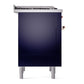 ILVE Nostalgie II 36-Inch Dual Fuel Range with 6 Sealed Burners + Griddle, 3.5 cu. ft. Oven, Midnight Blue with Copper Trim, Liquid Propane, Solid Door, UN36FQNMPMBPLP