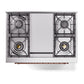 ILVE Nostalgie II 36-Inch Dual Fuel Range with 6 Sealed Burners + Griddle, 3.5 cu. ft. Oven, Midnight Blue with Copper Trim, Natural Gas, Solid Door, UN36FQNMPMBP