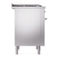 ILVE Nostalgie II 36-Inch Dual Fuel Range with 6 Sealed Burners + Griddle, 3.5 cu. ft. Oven, Stainless Steel with Chrome Trim, Liquid Propane, Solid Door, UN36FQNMPSSCLP