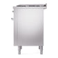 ILVE Nostalgie II 36-Inch Dual Fuel Range with 6 Sealed Burners + Griddle, 3.5 cu. ft. Oven, Stainless Steel with Chrome Trim, Natural Gas, Solid Door, UN36FQNMPSSC