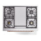 ILVE Nostalgie II 36-Inch Dual Fuel Range with 6 Sealed Burners + Griddle, 3.5 cu. ft. Oven, Stainless Steel with Copper Trim, Natural Gas, Solid Door, UN36FQNMPSSP