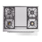 ILVE Nostalgie II 36-Inch Dual Fuel Range with 6 Sealed Burners + Griddle, 3.5 cu. ft. Oven, White with Chrome Trim, Natural Gas, Solid Door, UN36FQNMPWHC