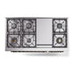 ILVE Nostalgie II 48-Inch Dual Fuel Range with 8 Sealed Burners + Griddle, 5.02 cu. ft. Oven, Glossy Black with Burnished Trim, Natural Gas, Triple Glass Door, UN48FNMPBKB