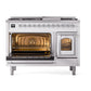 ILVE Nostalgie II 48-Inch Dual Fuel Range with 8 Sealed Burners + Griddle, 5.02 cu. ft. Oven, RAL with Chrome Trim, Liquid Propane, Triple Glass Door, UN48FNMPRACLP