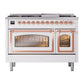 ILVE Nostalgie II 48-Inch Dual Fuel Range with 8 Sealed Burners + Griddle, 5.02 cu. ft. Oven, RAL with Copper Trim, Liquid Propane, Triple Glass Door, UN48FNMPRAPLP