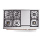 ILVE Nostalgie II 48-Inch Dual Fuel Range with 8 Sealed Burners + Griddle, 5.02 cu. ft. Oven, White with Copper Trim, Natural Gas, Triple Glass Door, UN48FNMPWHP